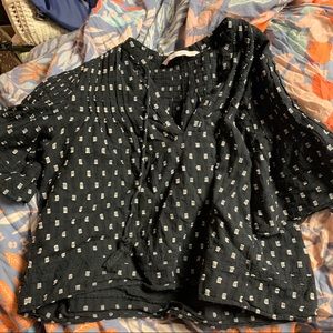 Zara block print peasant blouse
